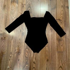 Super pretty open neck black dance leotard
